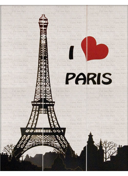 Декор-панно 885x1190 I Love Paris D6/G сорт 1