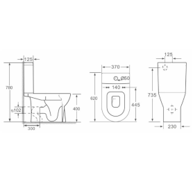 Nomi Alto Rimless унитаз компакт из керамики 