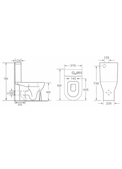 Унитаз компакт из керамики Nomi Alto Rimless