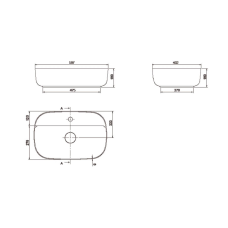 Aqua 60x40 cm умивальник накладний для стільниці, 