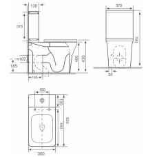 Nomi Impero Rimless Унитаз компакт з кераміки 