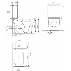 Nomi Impero Rimless унитаз компакт из керамики 