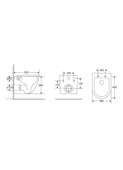 Nomi Elegante Tornado Унитаз подвесной из керамики 