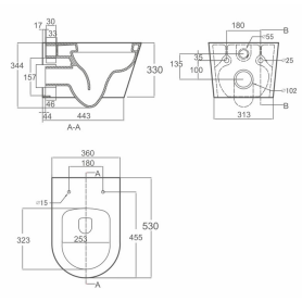 Nomi Ottimo Rimless унитаз подвесной микролифт