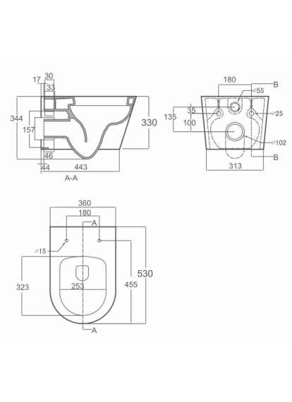 Nomi Ottimo Rimless унитаз подвесной микролифт
